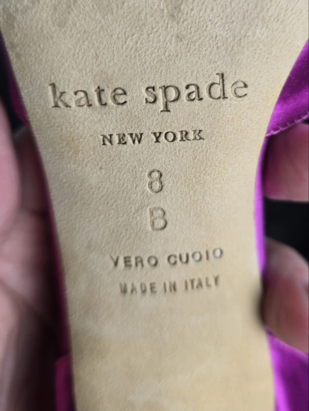 Kate Spade Fuchsia Satin Peep-Toe D'Orsay Heels with Bow Accent in Size 8